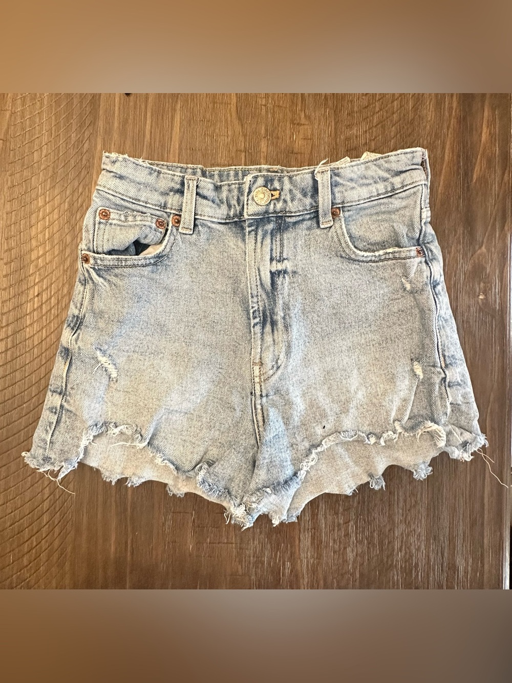 Zara light wash denim shorts size 2 #summer #denim  Classic Light Blue Distresse